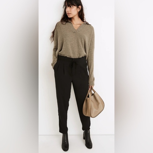 MADEWELL Sz 14 Drapey Paper Waist Elastic and Drawstring Pockets Slinky Pants - Picture 14 of 14